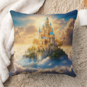 デザイン雲の上の城の夢のような光景 クッション (ブランケット)