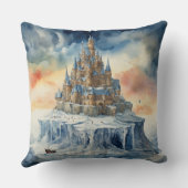 デザイン雲の上の城の夢のような光景 クッション (裏面)