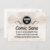 デザイン101:漫画SANは許容フォントではない ポストカード (正面/裏面)