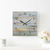 デザイン111ウッドルック スクエア壁時計 (ホーム)