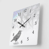 デザイン12クロウレイブン スクエア壁時計 (傾斜)