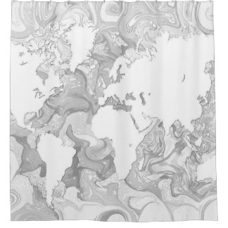 デザイン141世界地図 シャワーカーテン