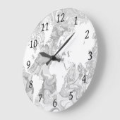 デザイン141世界地図 ラージ壁時計 (傾斜)