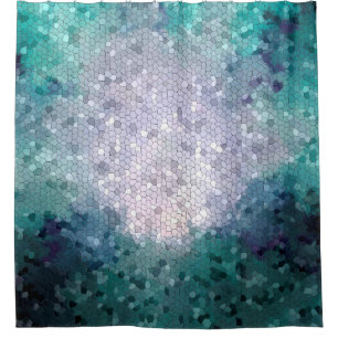 デザイン15モザイク シャワーカーテン