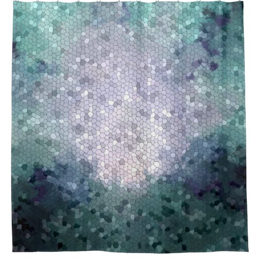 デザイン15モザイク シャワーカーテン (正面)