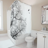 デザイン24のカラスのワタリガラス シャワーカーテン (インサイチュ)