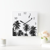 デザイン27白黒 スクエア壁時計 (ホーム)