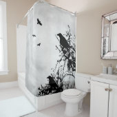 デザイン43のカラスのシルエット シャワーカーテン (インサイチュ)