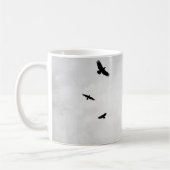 デザイン43のカラスのワタリガラス コーヒーマグカップ (左)