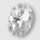 デザイン49グレーワールドマップ ラージ壁時計 (傾斜)