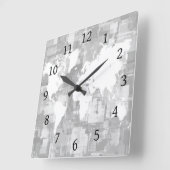 デザイン71の灰色白の世界地図 スクエア壁時計 (傾斜)