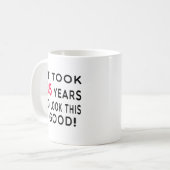 デザイン85年誕生日のかかりました コーヒーマグカップ (正面左)