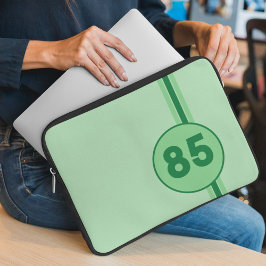 デザイン85 in greenミントグリーンとストライプ ラップトップスリーブ