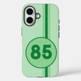 デザイン85 in greenミントグリーンとストライプ iPhone 16ケース
