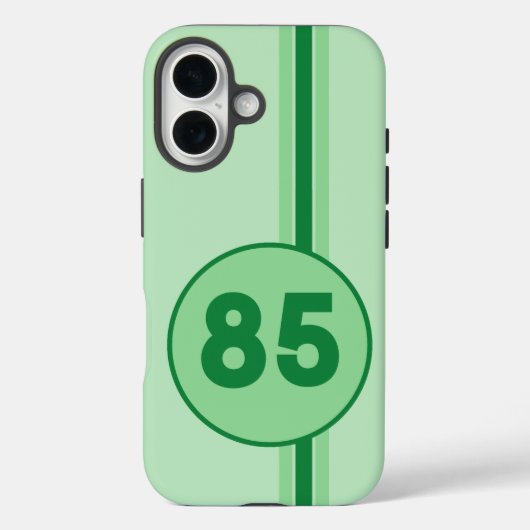 デザイン85 in greenミントグリーンとストライプ Case-Mate iPhoneケース (裏面)