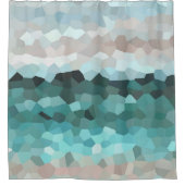 デザイン86アクアモザイク シャワーカーテン (正面)