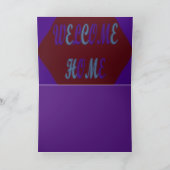 デザイン グレーとパープル テキスト付きのウェルカム カード (内部)