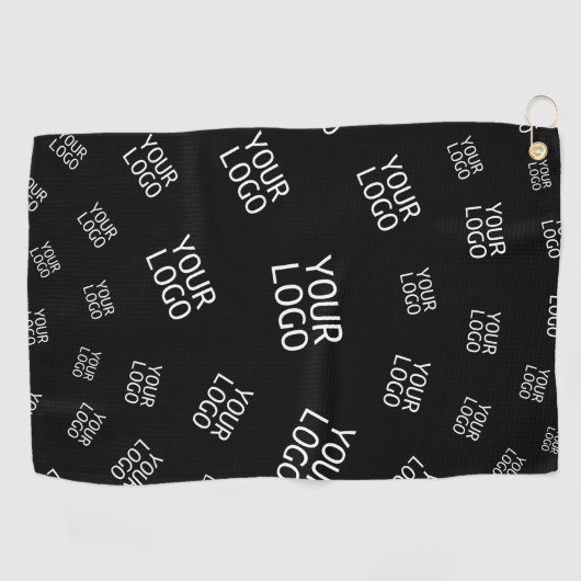 デザイン、写真、またはビジネスロゴをランダムに並べて表示 ゴルフタオル (横)