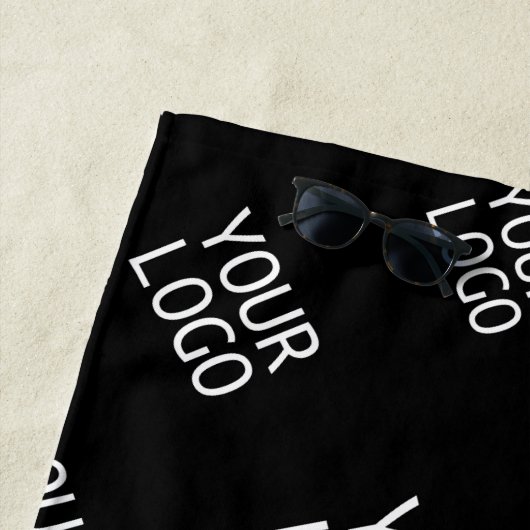 デザイン、写真、またはビジネスロゴをランダムに並べて表示 ビーチタオル (インサイチュ)