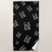 デザイン、写真、またはビジネスロゴをランダムに並べて表示 ビーチタオル (正面)