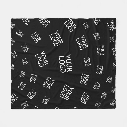 デザイン、写真、またはビジネスロゴをランダムに並べて表示 フリースブランケット (正面(横))