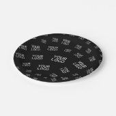 デザイン、写真、またはビジネスロゴをランダムに並べて表示 ペーパープレート (アングル)