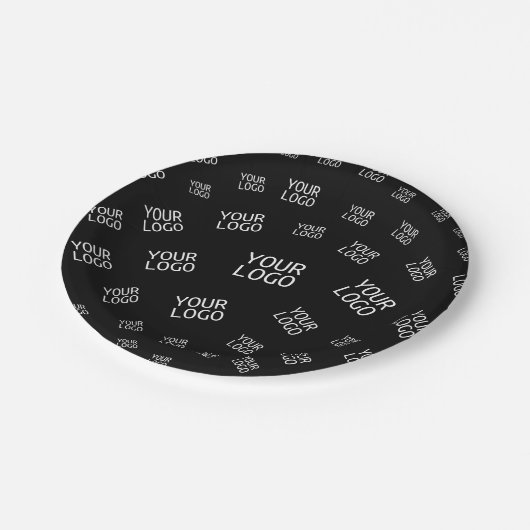 デザイン、写真、またはビジネスロゴをランダムに並べて表示 ペーパープレート (アングル)