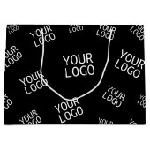 デザイン、写真、またはビジネスロゴをランダムに並べて表示 ラージペーパーバッグ (正面)