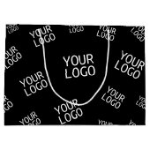 デザイン、写真、またはビジネスロゴをランダムに並べて表示 ラージペーパーバッグ (裏面)