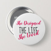 デザイン- 3イやる気を起こさせるンチボタン 缶バッジ (正面&裏面)