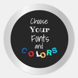 デザインBusinessTextカラフルステッカー ラウンドシール