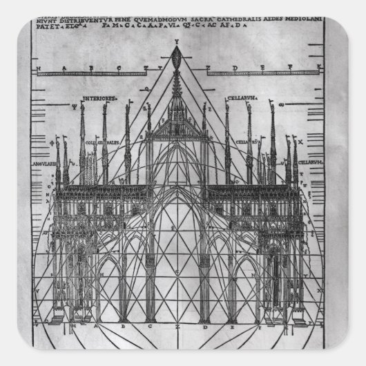 デザインforミラノ大聖堂 スクエアシール (正面)