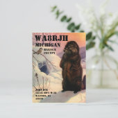 デザインQSL HAMラジオオペレーターOP野生生物 ポストカード (スタンド正面)