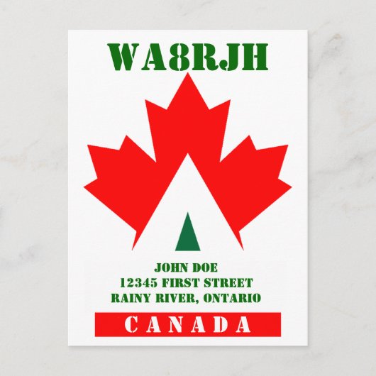 デザインQSL HAM無線オペレーターOPフロッグ ポストカード (正面)