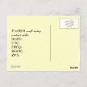 デザインQSL HAM無線オペレーターOPフロッグ ポストカード (裏面)