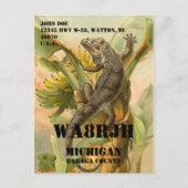 デザインQSL HAM無線オペレーターOPフロッグ ポストカード (正面)