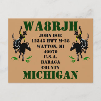 デザインQSL HAM無線OPSカードブロンクライダー ポストカード