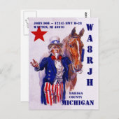 デザインQSL HAM Radio Operator Ankl Sam ポストカード (正面/裏面)