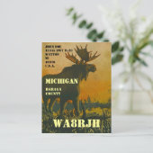 デザインQSL HAM Radio Operator Op Moose ポストカード (スタンド正面)