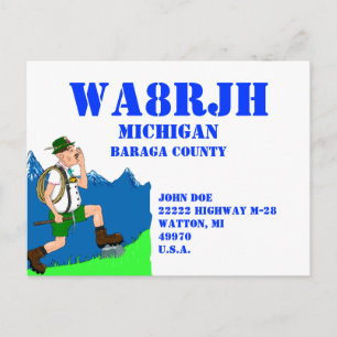 デザインQSL HAM Radio Ops Yodeling Yodeler ポストカード