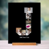 デザインYour Own Letter Jフォトコラージュのポスター アクリルサイン (ニュートラル)