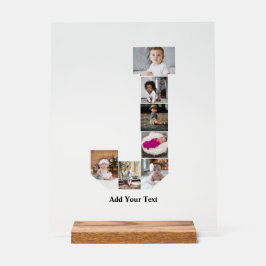 デザインYour Own Letter Jフォトコラージュのポスター アクリルサイン