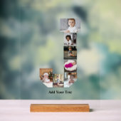 デザインYour Own Letter Jフォトコラージュのポスター アクリルサイン (ニュートラル)