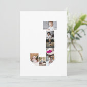 デザインYour Own Letter Jフォトコラージュのポスター サンキューカード (スタンド正面)