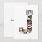 デザインYour Own Letter Jフォトコラージュのポスター サンキューカード (正面/裏面)