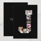 デザインYour Own Letter Jフォトコラージュのポスター サンキューカード (正面/裏面)