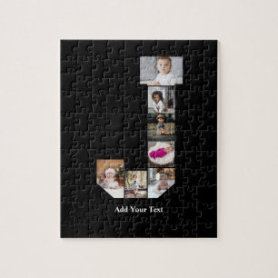デザインYour Own Letter Jフォトコラージュのポスター ジグソーパズル