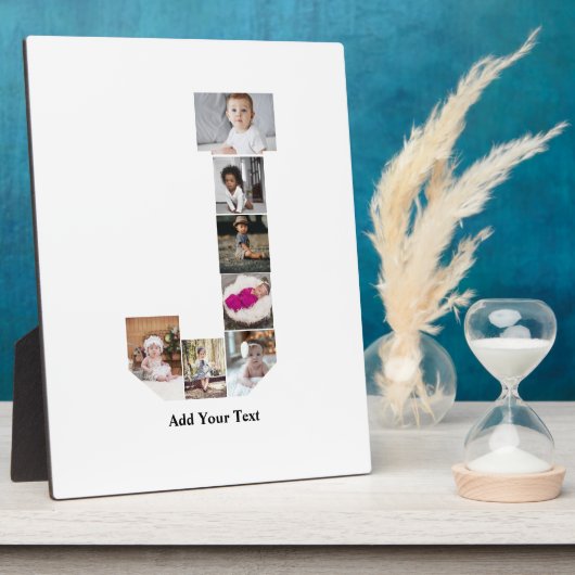 デザインYour Own Letter Jフォトコラージュのポスター フォトプラーク (側面)