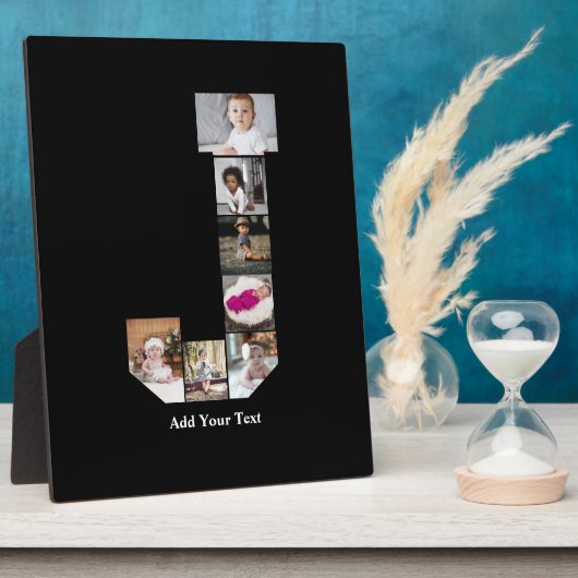 デザインYour Own Letter Jフォトコラージュのポスター フォトプラーク (側面)