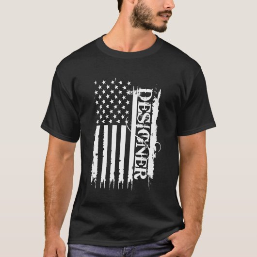 デザイ統一されたナ動揺して州USフラグ付き Tシャツ (正面)